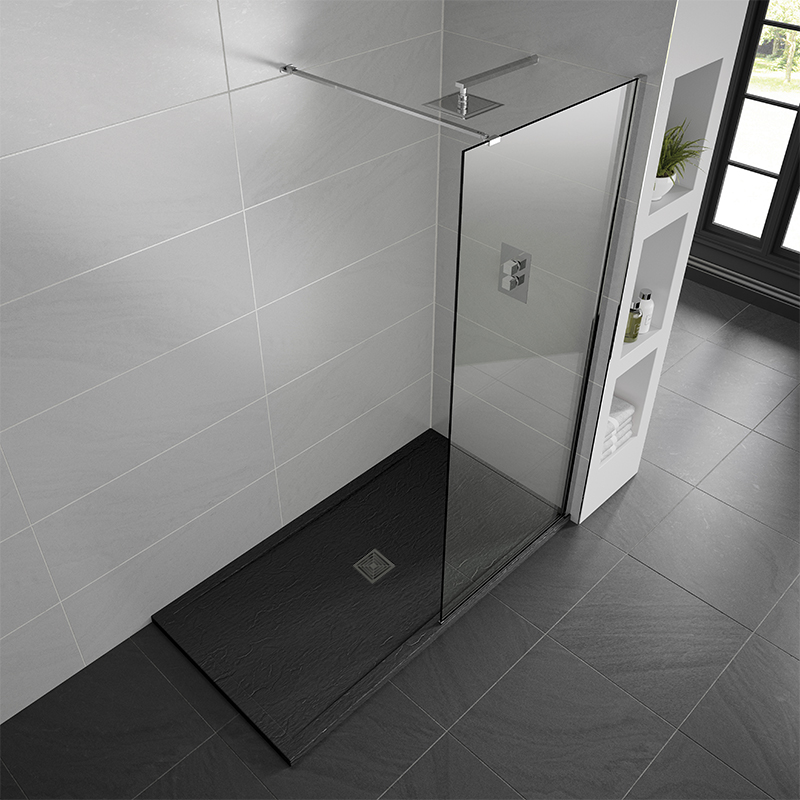 Black shower outlet tray