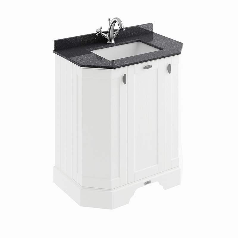 BC Designs victrion 750 nimbus white vanity unit with marble top