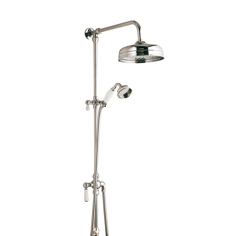 BC Designs victrion nickel rigid riser shower kit with head