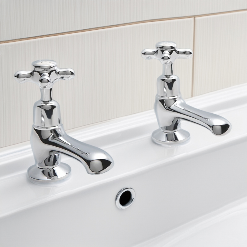 BC Designs victrion chrome crosshead basin pillar taps
