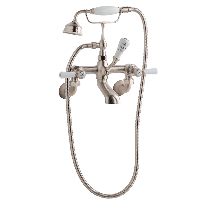 BC Designs victrion brushed nickel lever wall mounted bath shower mixer tap