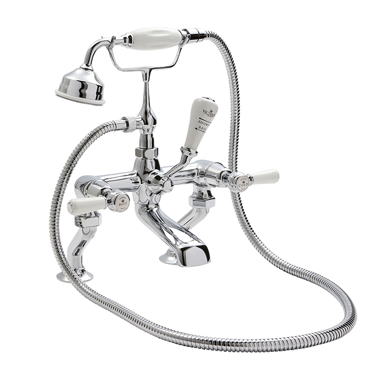 BC Designs victrion chrome lever deck mounted bath shower mixer tap