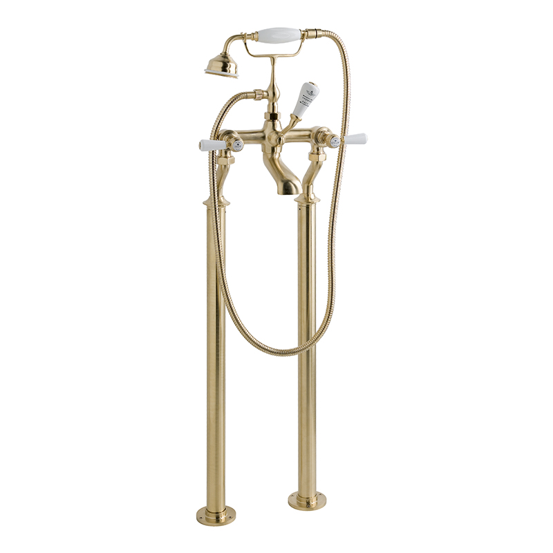 BC Designs victrion brushed gold lever deck mounted bath shower mixer tap