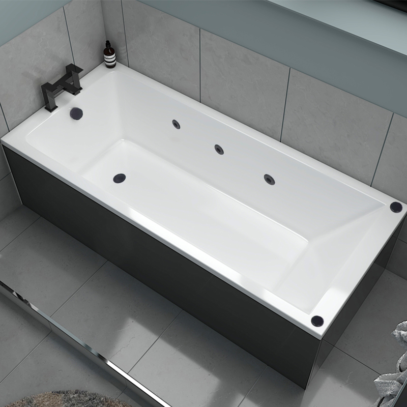 Galaxy Whirlpool Bath 1700X700 with Black Jets Buy Online At Bathroom