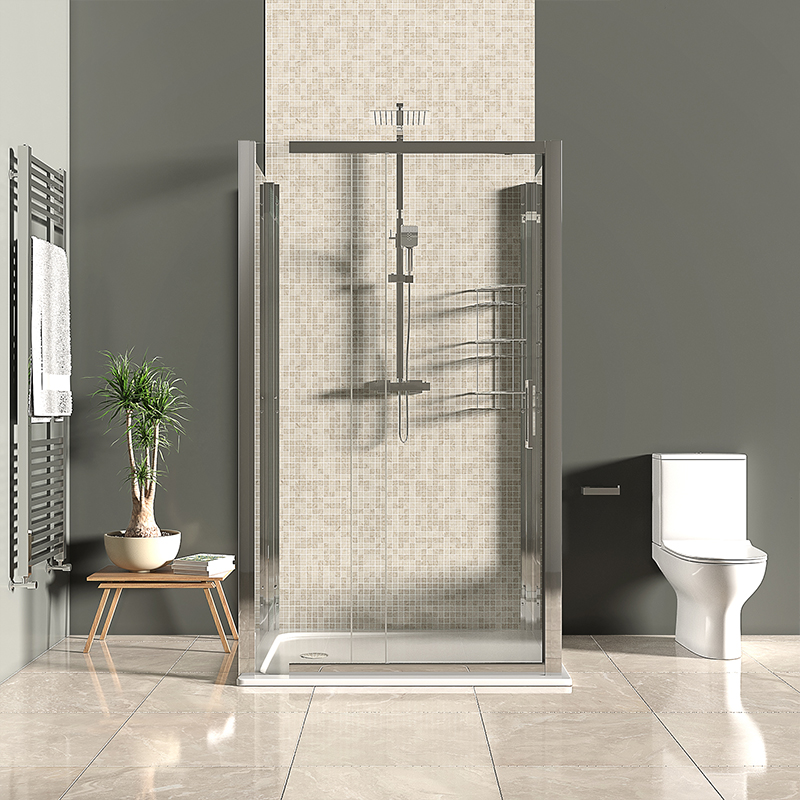 Odessa Chrome 1200 Sliding Three Sided Shower Cubicle Bathroom City