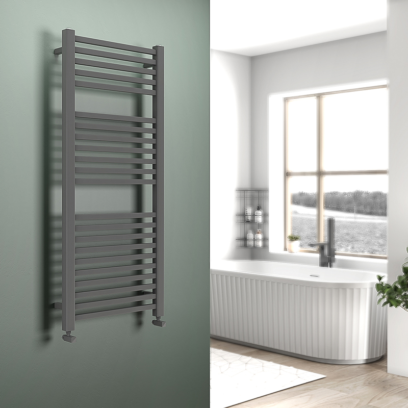 Sonix Anthracite Vertical Towel Radiator (1200 x 500mm) Bathroom City