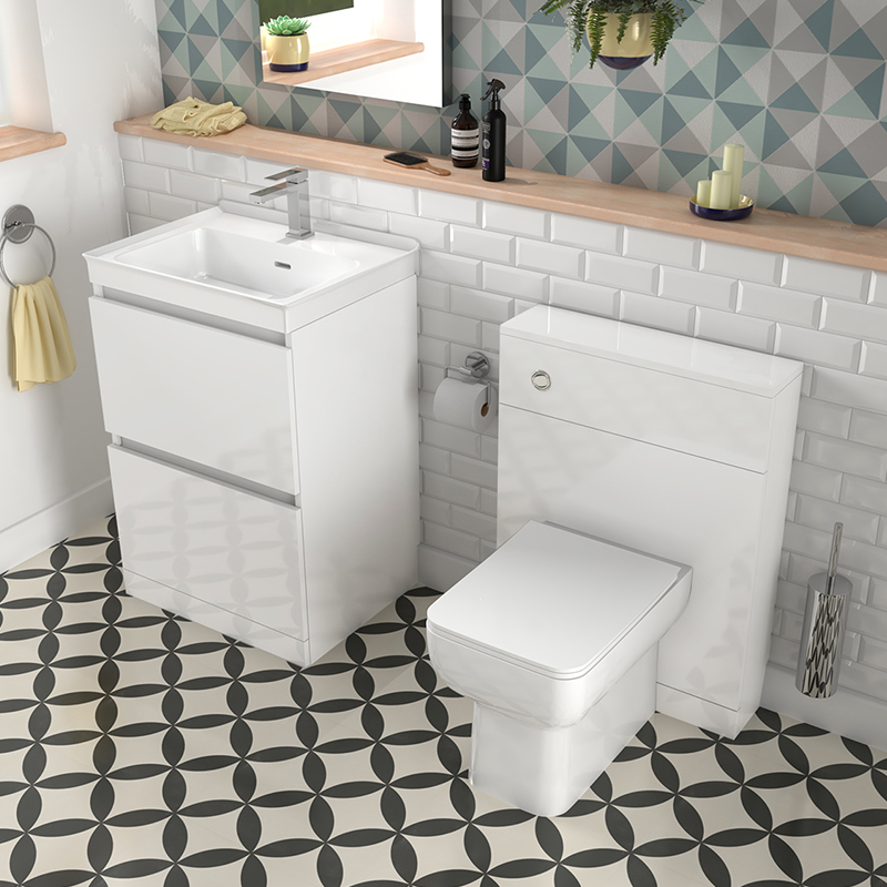 Ashford 600 White Basin Unit BTW Toilet