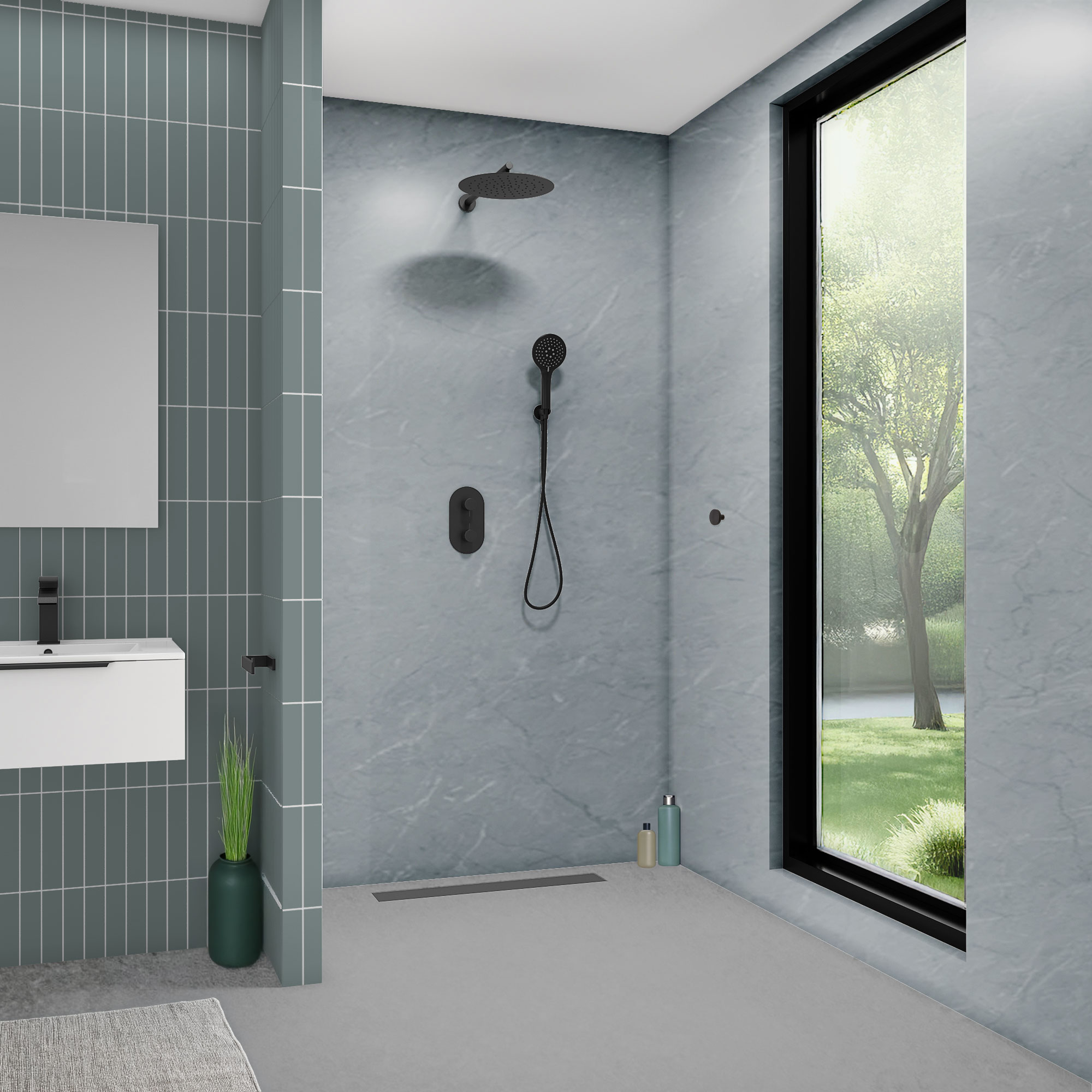 perform panel shower wall grey bonito various sizes straight edge or tongue groove