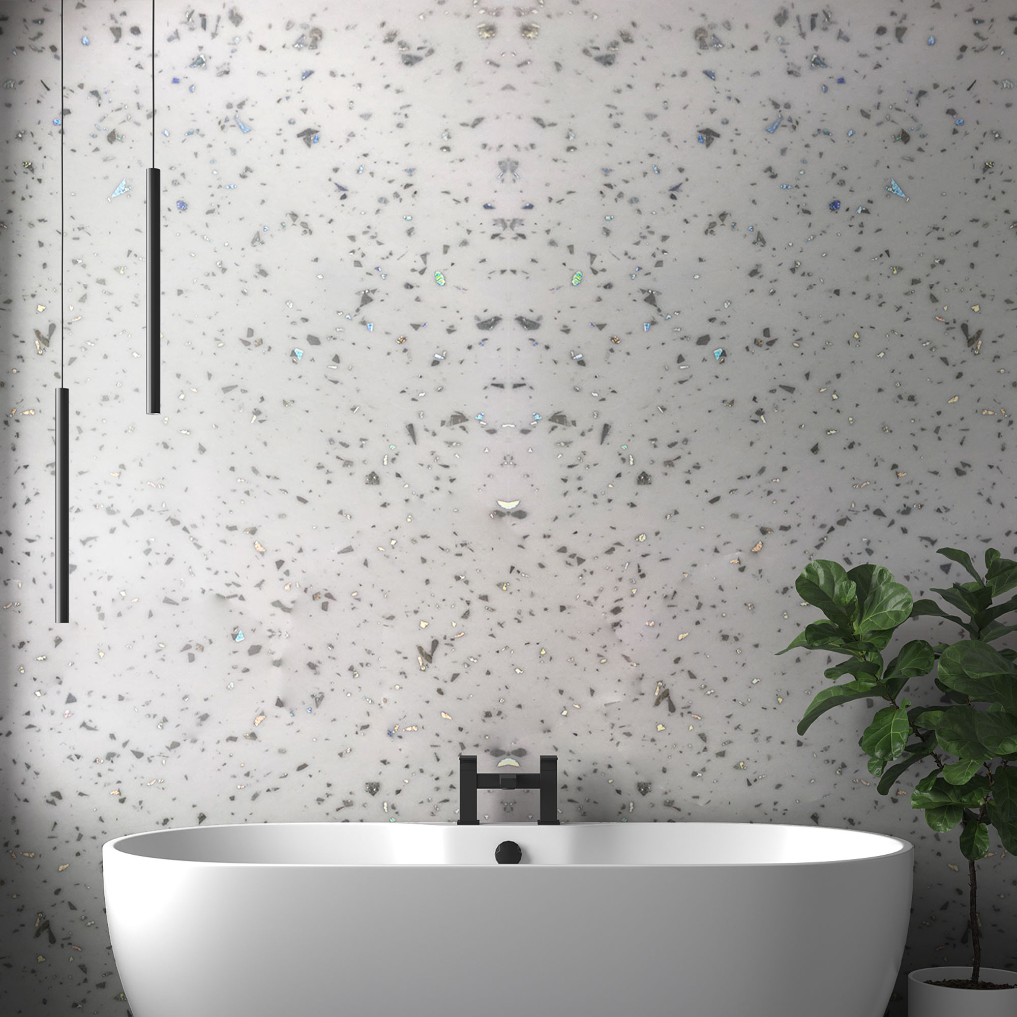 perform panel wet wall snowflake sparkle various sizes square edge or nu-lock