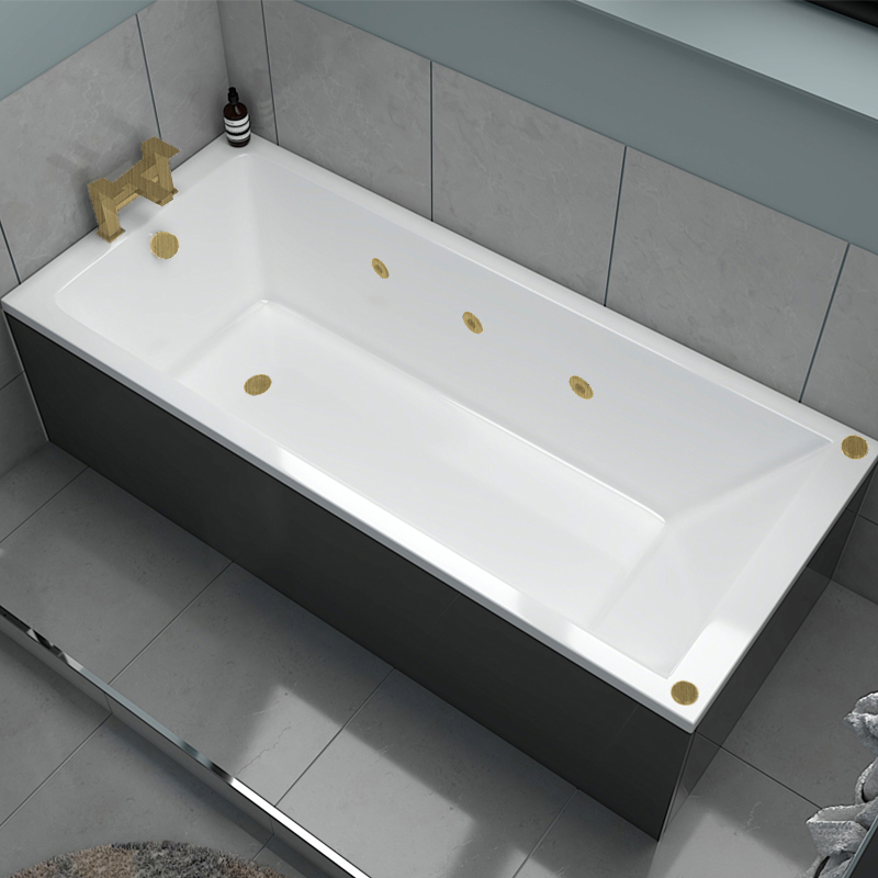 galaxy jacuzzi straight bath 1700x700 brushed brass hydro jets
