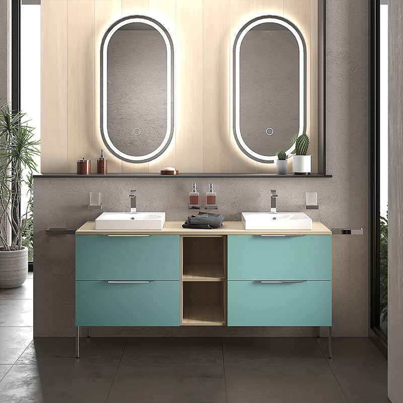 alani 1500 petrol blue double vanity square sink
