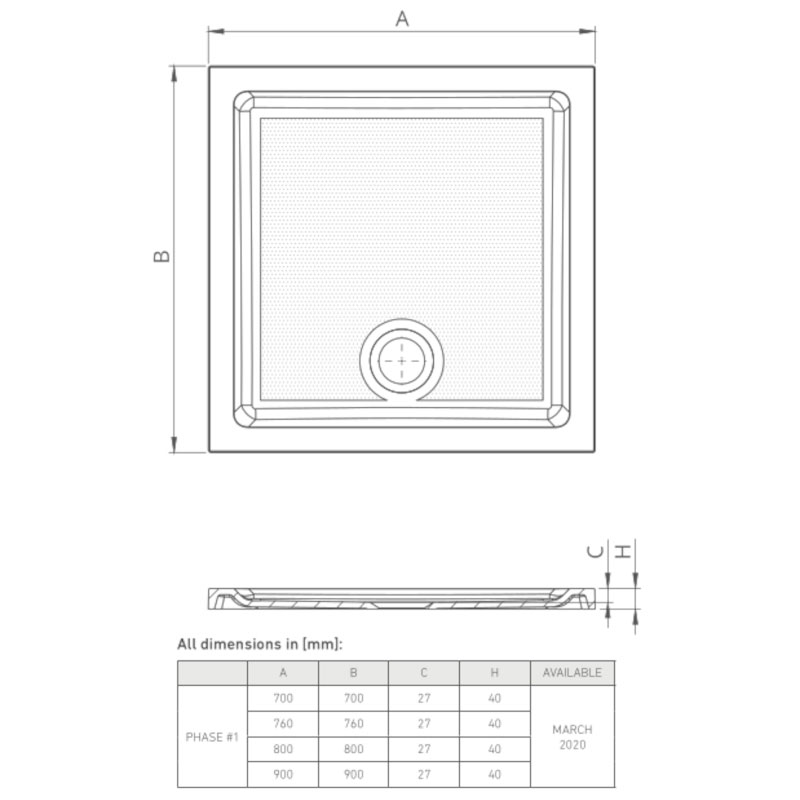 Square Easy Plumb Stone Resin Shower Tray £97 Bathroom City