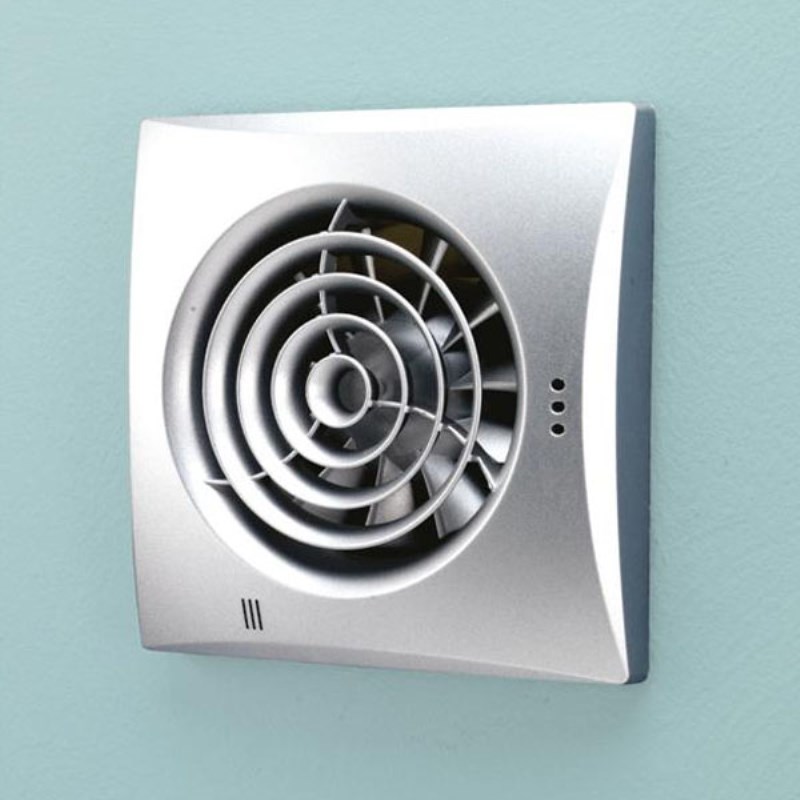Timer Humidity Sensored Bathrooom Extractor Van Hush Th Fan Matt Silver