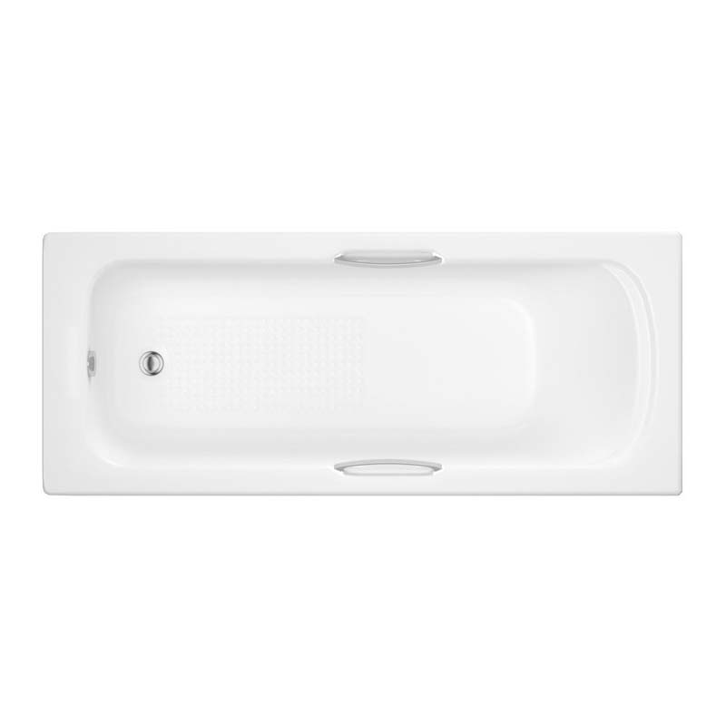 quality round Trojan Granada 2 1675mm 5mm Twin Grip Bath White