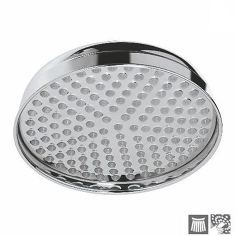 Victorian Shower Head Round 200mm Brass head, MP 0.5 Wall Mounted Single Flow Bathroom Accessory