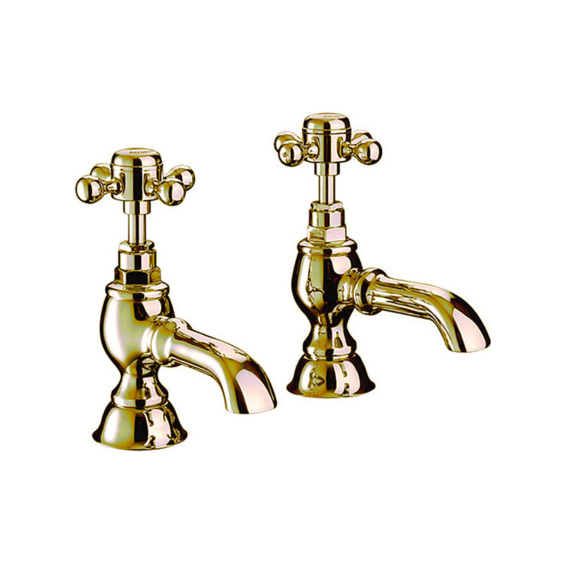 Victorian 3/4 Bath Pillar Taps Antique Gold