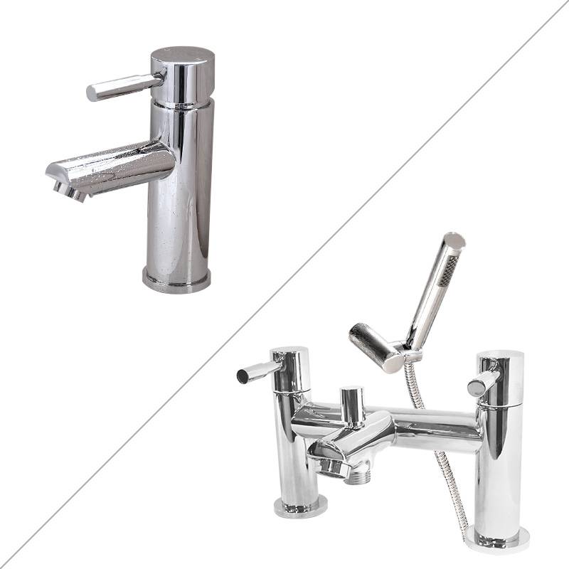 Ark Basin Mono Mixer (with Waste) + Bath Shower Tap (No Waste)