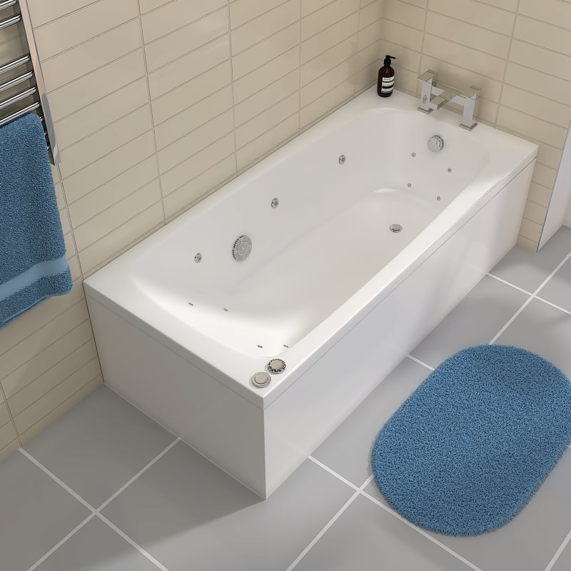 Laguna: 14 Jet Whirlpool Bath (includes 4 back jets & 4 foot jets)