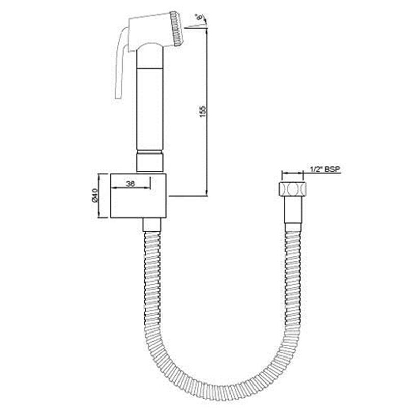Allied Health Faucet Kit (Flexible Chrome Hose, Handset & Bracket) with N.R.V