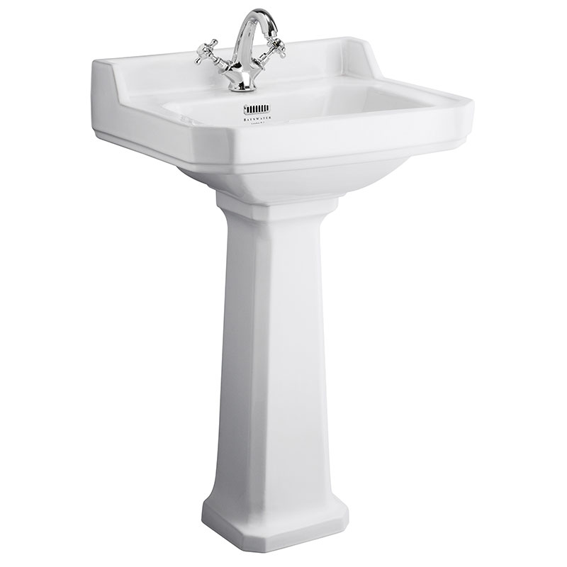 FITZROY 560MM 1 TAP HOLE BASIN AND PEDESTAL