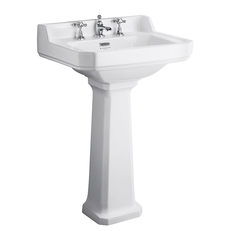 FITZROY 560MM 3 TAP HOLE BASIN AND PEDESTAL