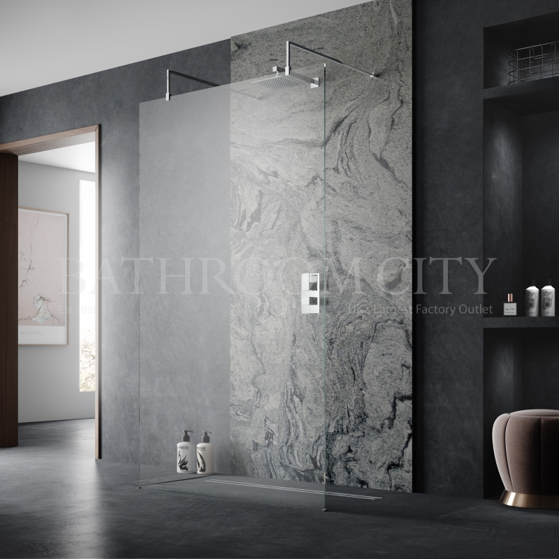 1000 Wetroom Screen with Arms and H Feet