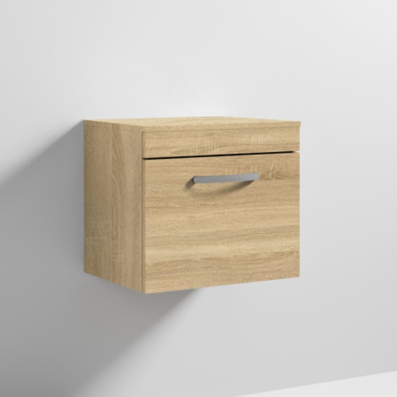500 Vanity With Worktop Natural Oak