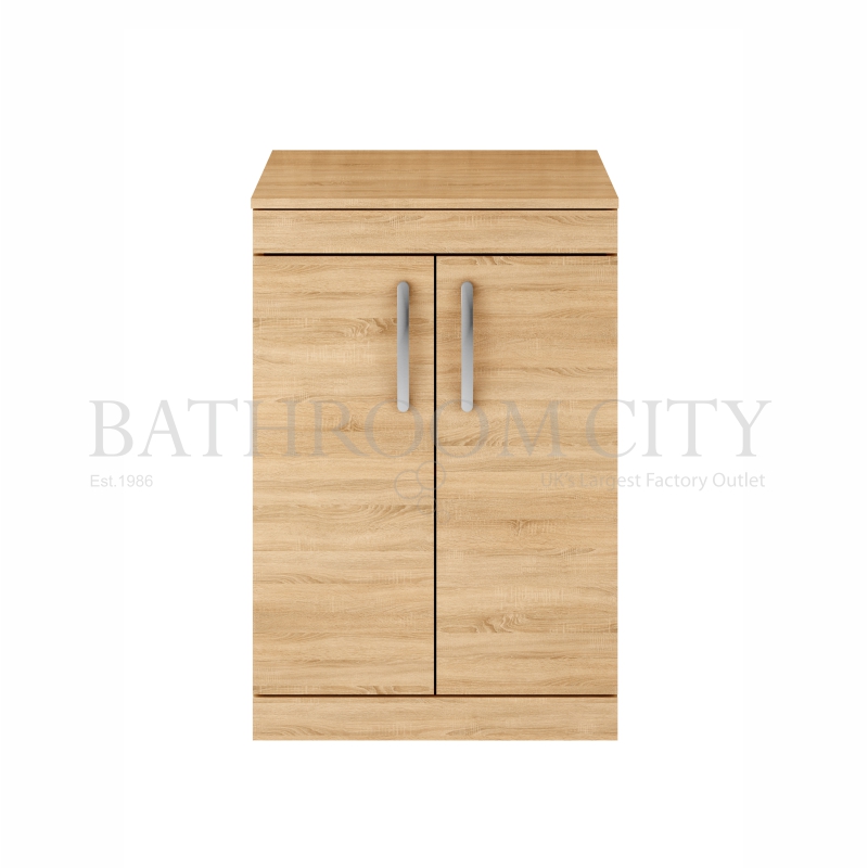 600 Vanity With Worktop Natural Oak