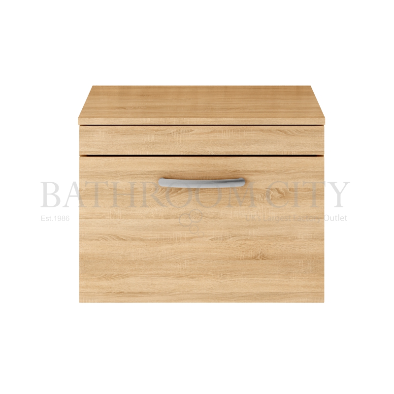 600 Vanity With Worktop Natural Oak