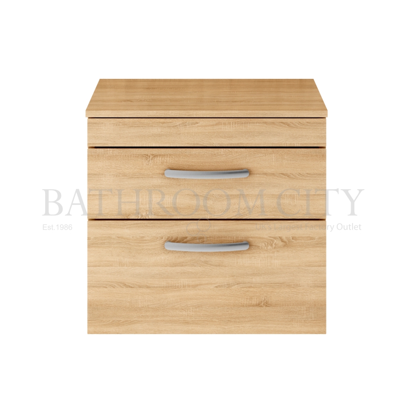 600 Vanity With Worktop Natural Oak