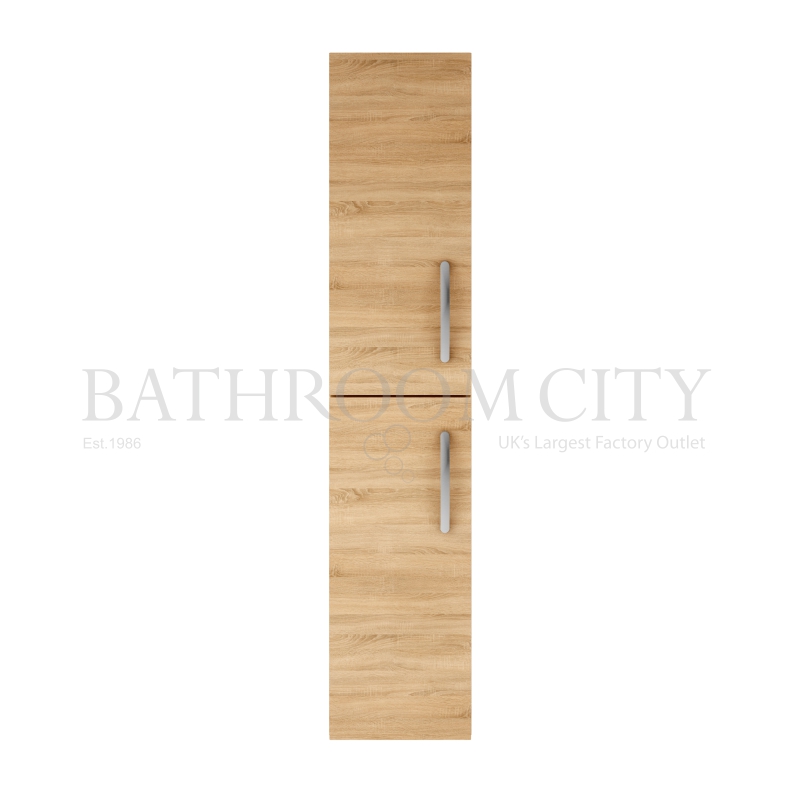 Tall Wall Hung Unit 2-Door natural oak