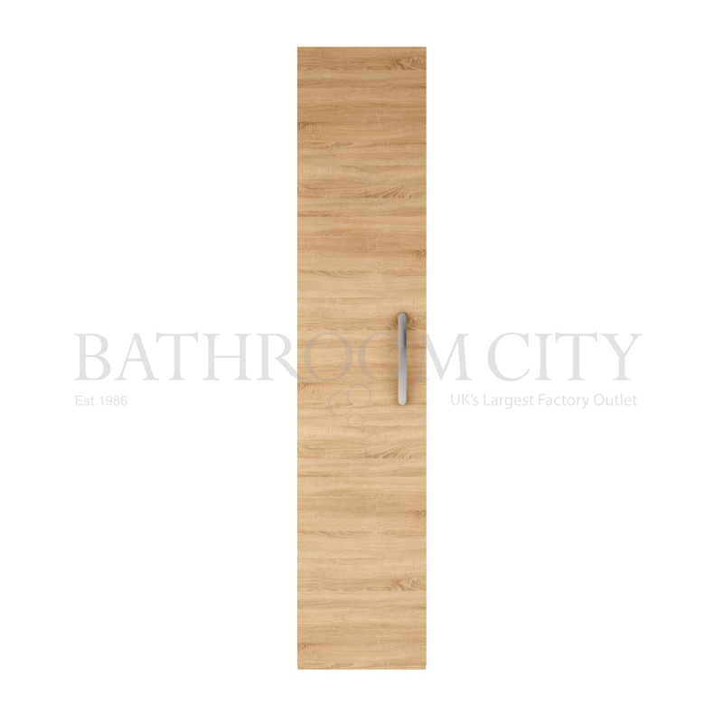 Tall Wall Hung Unit Single Door natural oak