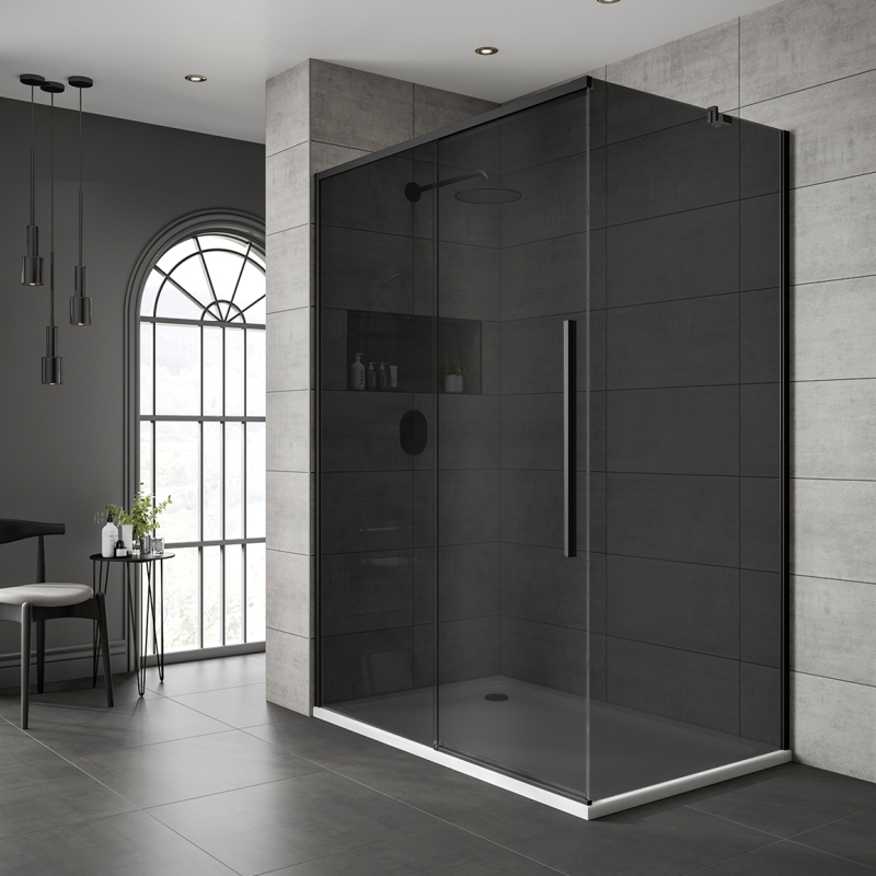 shower door glass black