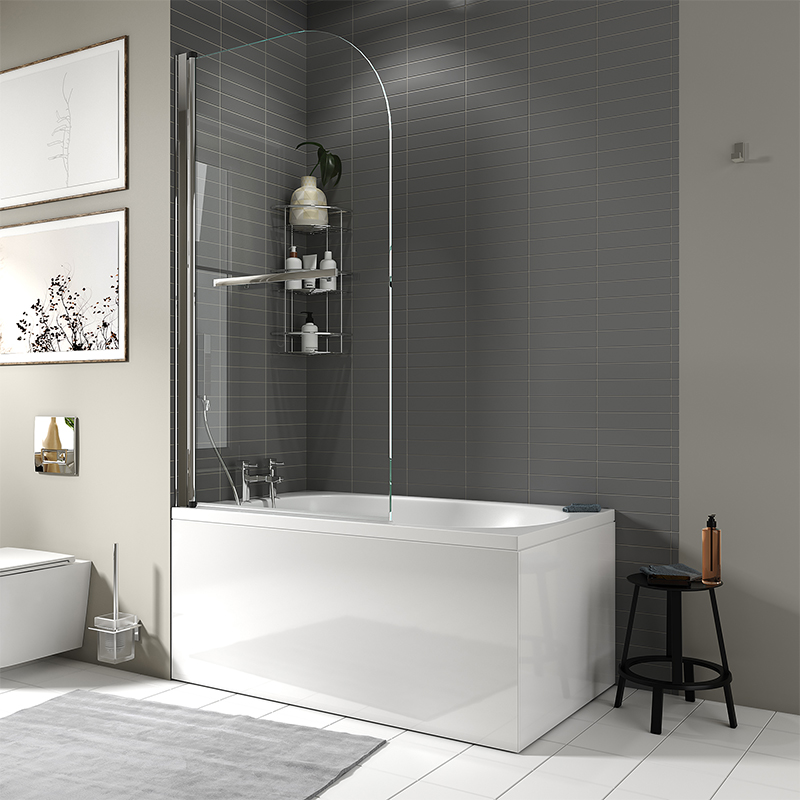Petite Whirlpool Bath with Bath Shower Mixer & Bath Screen
