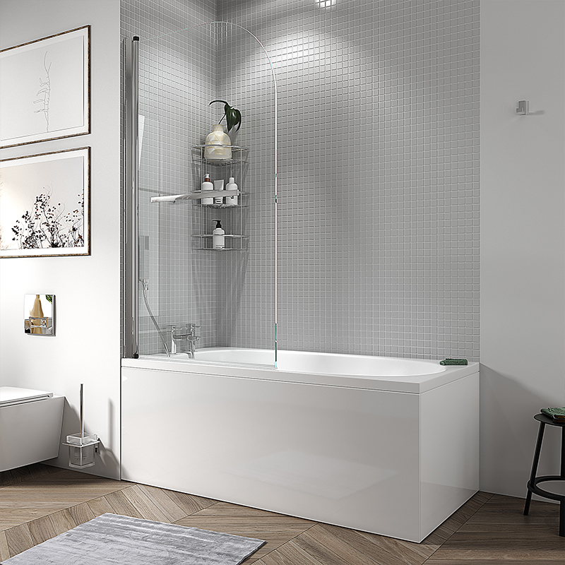 Whirlpool Bath: 6 Jets (3 either side) with Bath Shower Mixer with Bath Screen