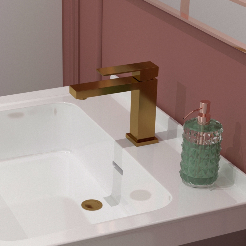 Chester Suite: Vanity Unit (Gold Handles), Toilet and Gold Tap