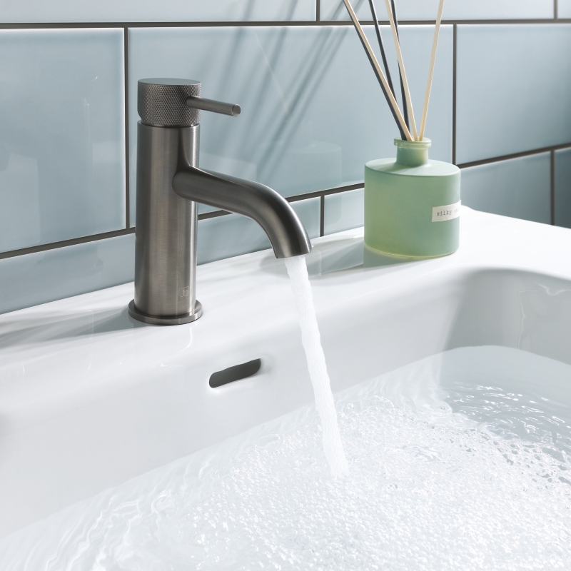 VOS Basin Mixer (Brushed Black) with Designer Handle