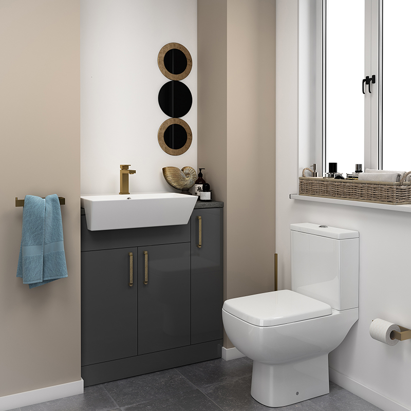 Oliver Gold Fitted Suite: Anthracite