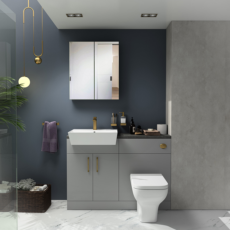 Oliver Gold Fitted Suite: Dove Grey