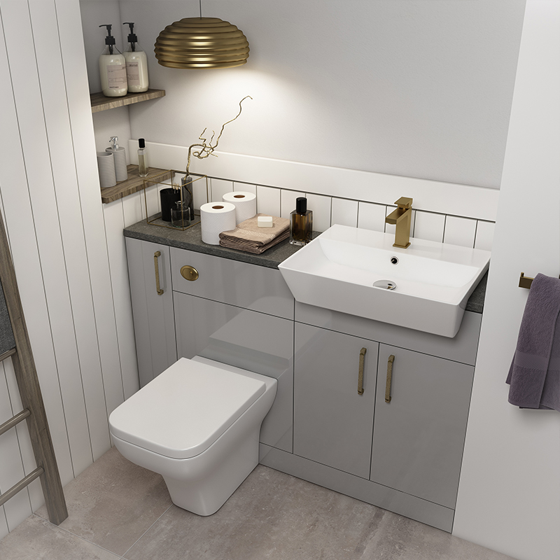 Oliver Gold Fitted Suite: Dove Grey