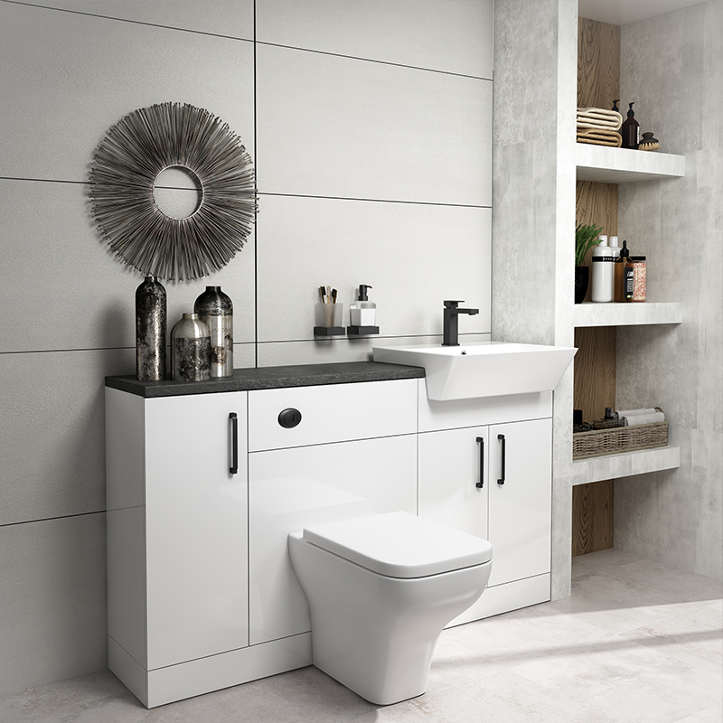 Oliver Gold Fitted Suite: White