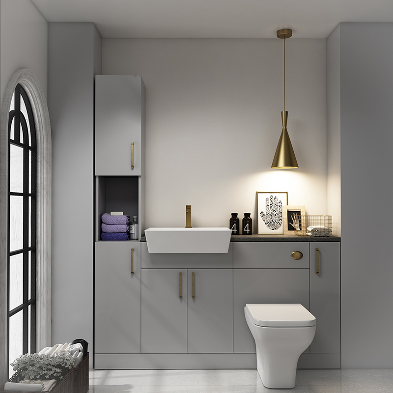 Oliver Gold Fitted Suite: Dove Grey