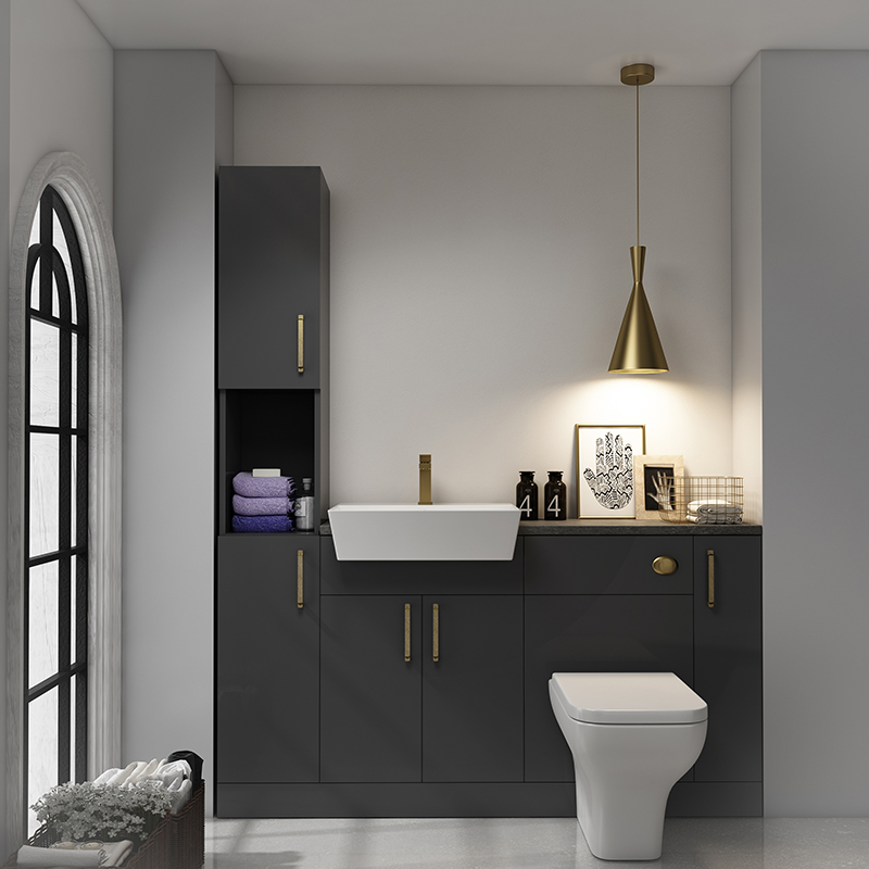 Oliver Gold Fitted Suite: Anthracite