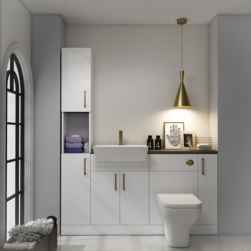 Oliver Gold Fitted Suite: White