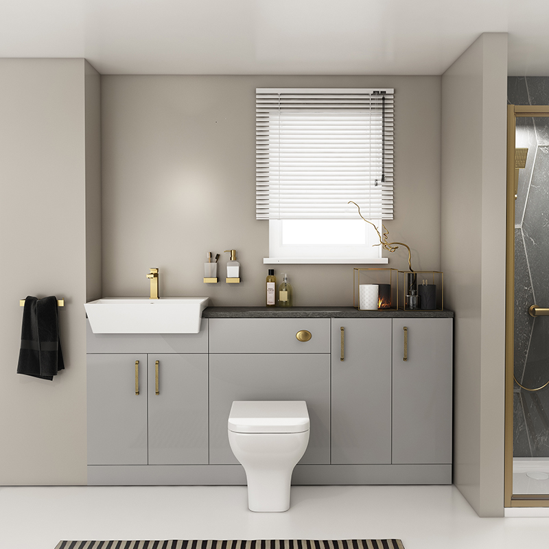 Oliver Gold Fitted Suite: Dove Grey
