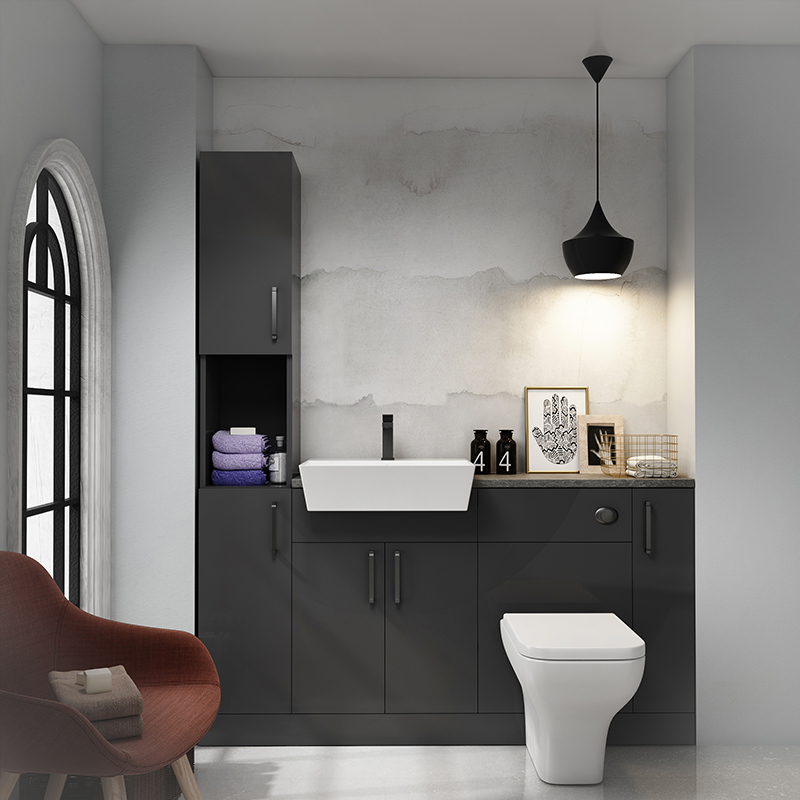 Oliver Black Fitted Suite: Anthracite