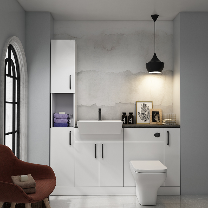 Oliver Black Fitted Suite: White