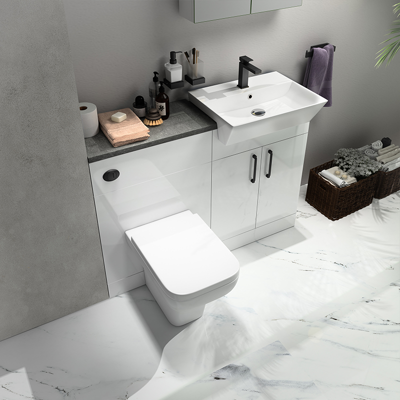 Oliver Black Fitted Suite: White