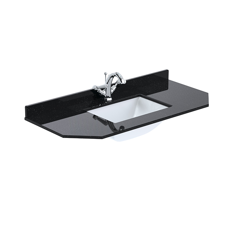 1000 Earls Grey Vanity Unit | 1 Taphole | Black Marble Top