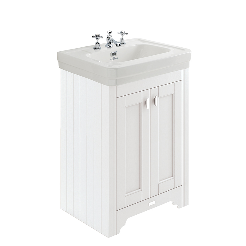 640 White Vanity Unit | 3 Taphole Basin
